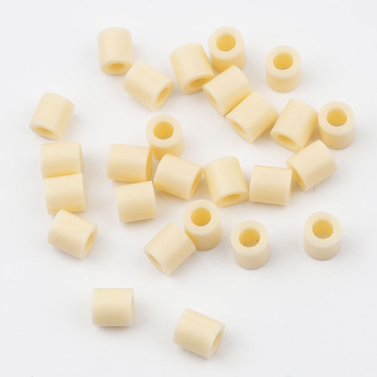 Image de Perles en Acrylique Poney Bubblegum Colonne Beige 5mm x 5mm, Trou: env. 2.9mm, 2000 Pcs