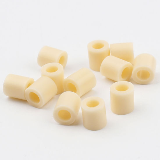 Image de Perles en Acrylique Poney Bubblegum Colonne Beige 5mm x 5mm, Trou: env. 2.9mm, 2000 Pcs