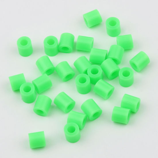 Image de Perles en Acrylique Poney Bubblegum Colonne Vert Fluorescent 5mm x 5mm, Trou: env. 2.9mm, 2000 Pcs