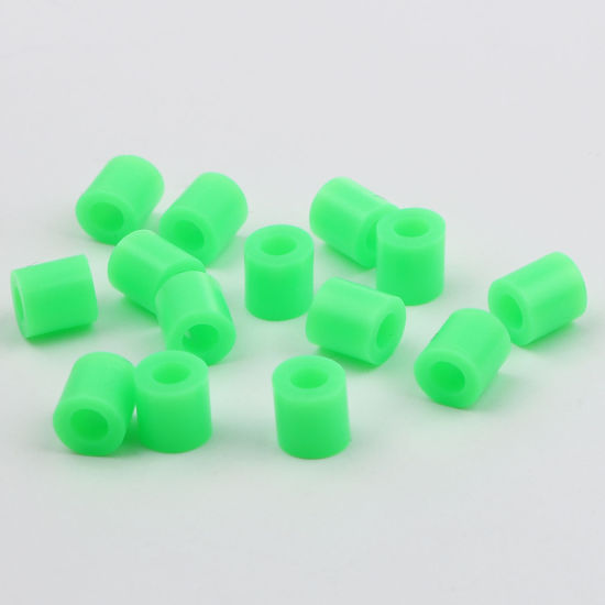 Image de Perles en Acrylique Poney Bubblegum Colonne Vert Fluorescent 5mm x 5mm, Trou: env. 2.9mm, 2000 Pcs