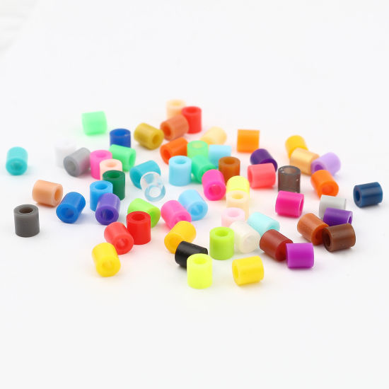 Image de Perles en Acrylique Poney Bubblegum Colonne Vert Fluorescent 5mm x 5mm, Trou: env. 2.9mm, 2000 Pcs