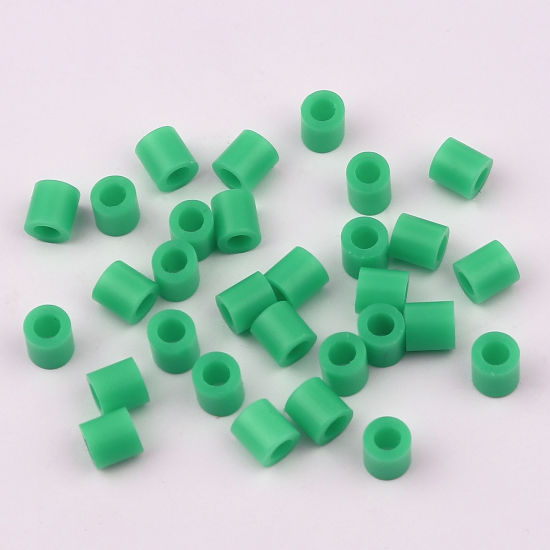 Image de Perles en Acrylique Poney Bubblegum Colonne Vert Foncé 5mm x 5mm, Trou: env. 2.9mm, 2000 Pcs