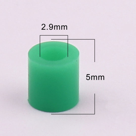 Image de Perles en Acrylique Poney Bubblegum Colonne Vert Foncé 5mm x 5mm, Trou: env. 2.9mm, 2000 Pcs