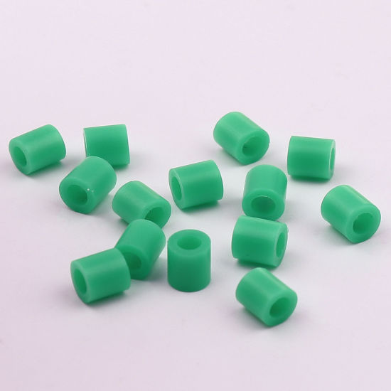 Image de Perles en Acrylique Poney Bubblegum Colonne Vert Foncé 5mm x 5mm, Trou: env. 2.9mm, 2000 Pcs