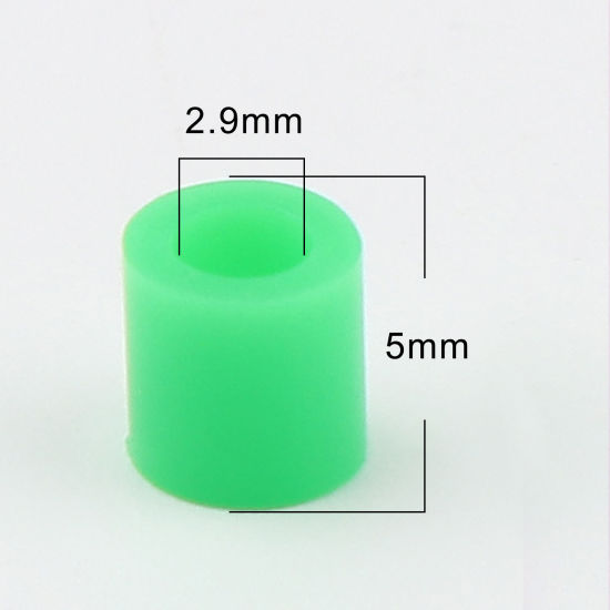Image de Perles en Acrylique Poney Bubblegum Colonne Vert 5mm x 5mm, Trou: env. 2.9mm, 2000 Pcs