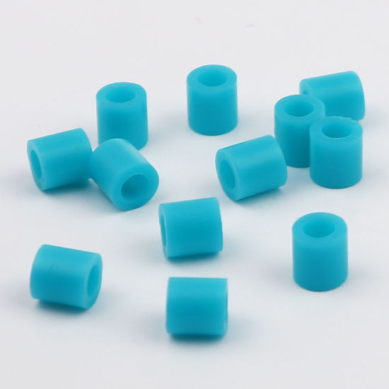 Image de Perles en Acrylique Poney Bubblegum Colonne Bleu Lac 5mm x 5mm, Trou: env. 2.9mm, 2000 Pcs