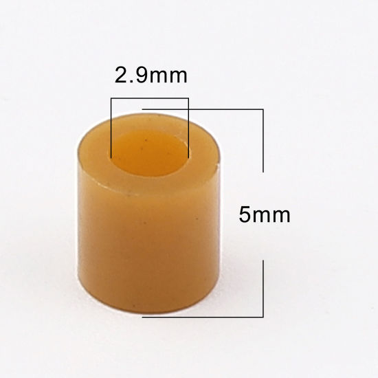 Image de Perles en Acrylique Poney Bubblegum Colonne Kaki Foncé 5mm x 5mm, Trou: env. 2.9mm, 2000 Pcs