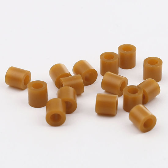 Image de Perles en Acrylique Poney Bubblegum Colonne Kaki Foncé 5mm x 5mm, Trou: env. 2.9mm, 2000 Pcs