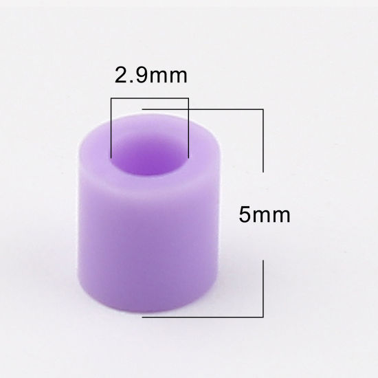 Image de Perles en Acrylique Poney Bubblegum Colonne Mauve 5mm x 5mm, Trou: env. 2.9mm, 2000 Pcs