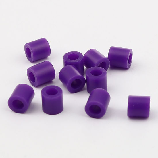 Image de Perles en Acrylique Poney Bubblegum Colonne Violet 5mm x 5mm, Trou: env. 2.9mm, 2000 Pcs
