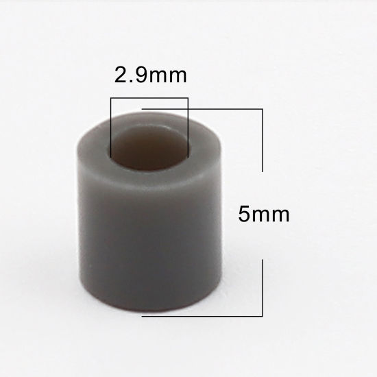 Image de Perles en Acrylique Poney Bubblegum Colonne Gris 5mm x 5mm, Trou: env. 2.9mm, 2000 Pcs