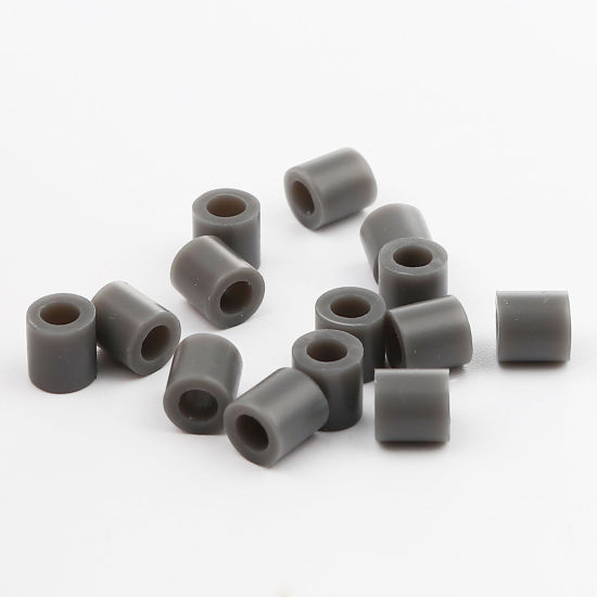 Image de Perles en Acrylique Poney Bubblegum Colonne Gris 5mm x 5mm, Trou: env. 2.9mm, 2000 Pcs