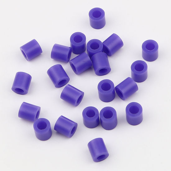 Image de Perles en Acrylique Poney Bubblegum Colonne Bleu Violet 5mm x 5mm, Trou: env. 2.9mm, 2000 Pcs