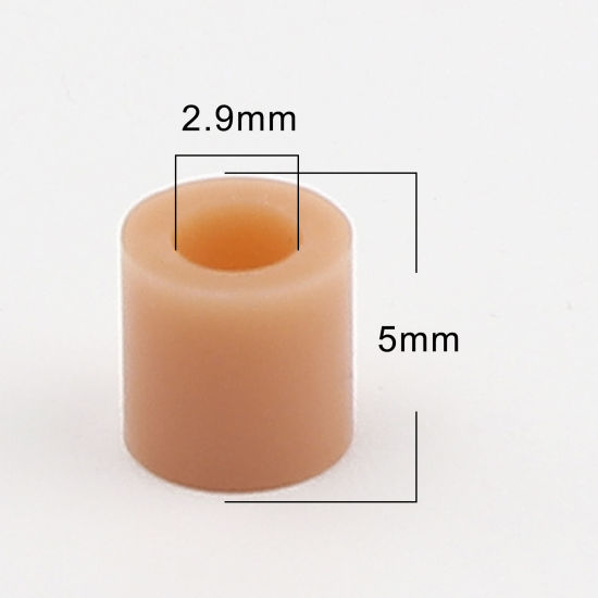 Image de Perles en Acrylique Poney Bubblegum Colonne Kaki 5mm x 5mm, Trou: env. 2.9mm, 2000 Pcs