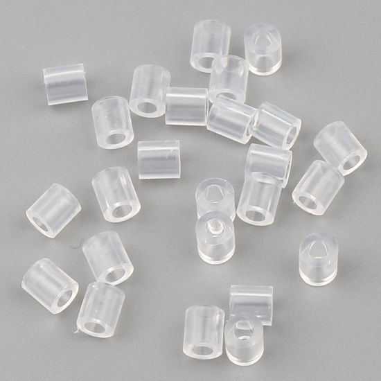 Image de Perles en Acrylique Poney Bubblegum Colonne Transparent 5mm x 5mm, Trou: env. 2.9mm, 2000 Pcs