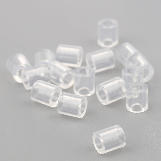 Image de Perles en Acrylique Poney Bubblegum Colonne Transparent 5mm x 5mm, Trou: env. 2.9mm, 2000 Pcs