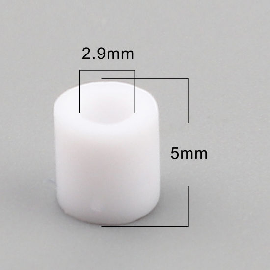 Image de Perles en Acrylique Poney Bubblegum Colonne Blanc 5mm x 5mm, Trou: env. 2.9mm, 2000 Pcs
