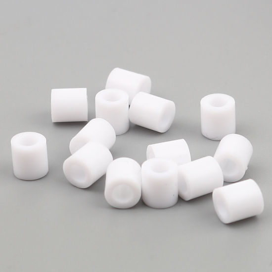 Image de Perles en Acrylique Poney Bubblegum Colonne Blanc 5mm x 5mm, Trou: env. 2.9mm, 2000 Pcs