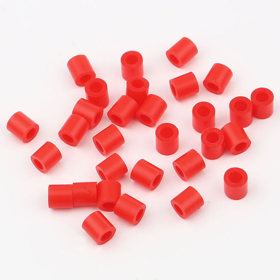 Image de Perles en Acrylique Poney Bubblegum Colonne Rouge 5mm x 5mm, Trou: env. 2.9mm, 2000 Pcs