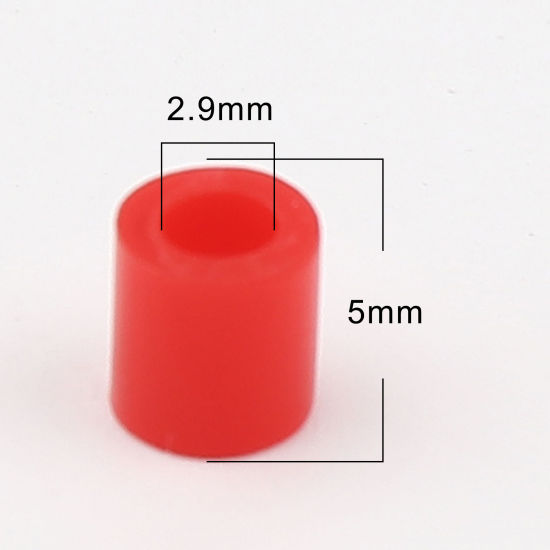 Image de Perles en Acrylique Poney Bubblegum Colonne Rouge 5mm x 5mm, Trou: env. 2.9mm, 2000 Pcs