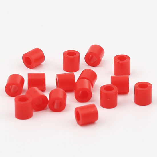 Image de Perles en Acrylique Poney Bubblegum Colonne Rouge 5mm x 5mm, Trou: env. 2.9mm, 2000 Pcs