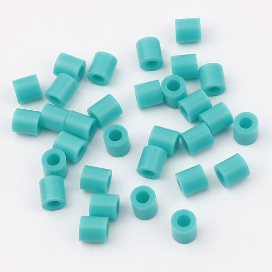 Image de Perles en Acrylique Poney Bubblegum Colonne Cyan 5mm x 5mm, Trou: env. 2.9mm, 2000 Pcs