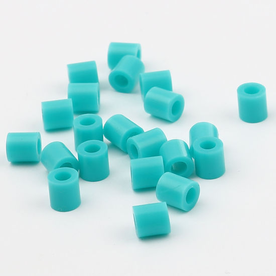 Image de Perles en Acrylique Poney Bubblegum Colonne Cyan 5mm x 5mm, Trou: env. 2.9mm, 2000 Pcs