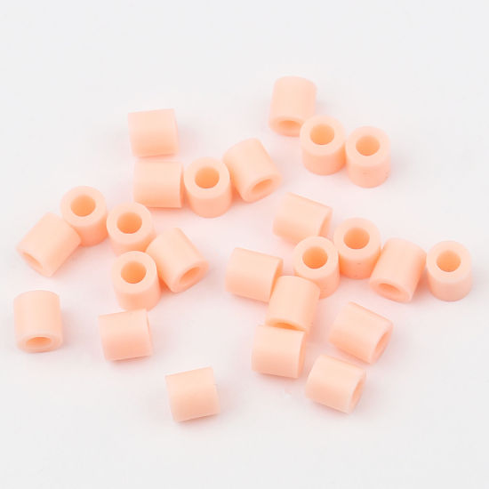 Image de Perles en Acrylique Poney Bubblegum Colonne Orange Clair 5mm x 5mm, Trou: env. 2.9mm, 2000 Pcs