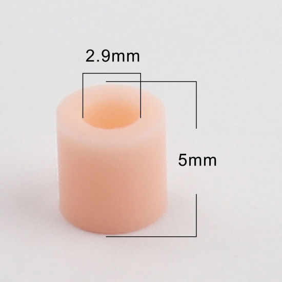 Image de Perles en Acrylique Poney Bubblegum Colonne Orange Clair 5mm x 5mm, Trou: env. 2.9mm, 2000 Pcs