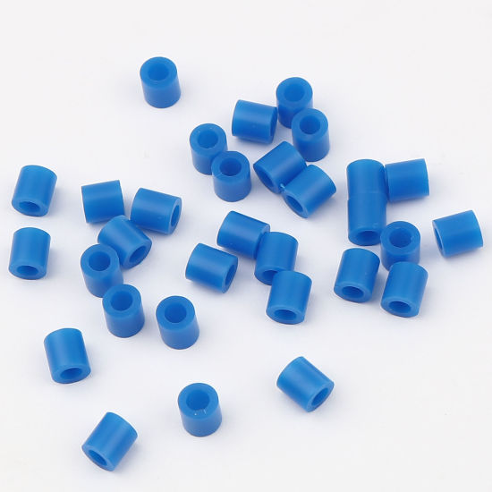 Image de Perles en Acrylique Poney Bubblegum Colonne Saphir 5mm x 5mm, Trou: env. 2.9mm, 2000 Pcs