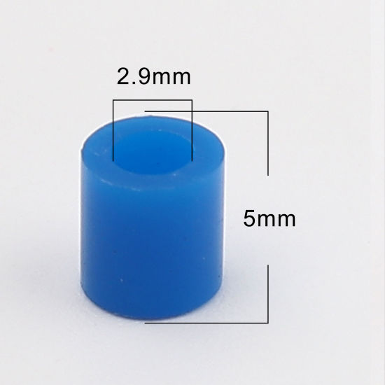 Image de Perles en Acrylique Poney Bubblegum Colonne Saphir 5mm x 5mm, Trou: env. 2.9mm, 2000 Pcs