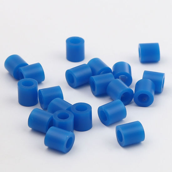 Image de Perles en Acrylique Poney Bubblegum Colonne Saphir 5mm x 5mm, Trou: env. 2.9mm, 2000 Pcs