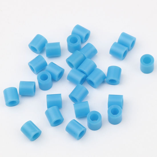 Image de Perles en Acrylique Poney Bubblegum Colonne Bleu 5mm x 5mm, Trou: env. 2.9mm, 2000 Pcs