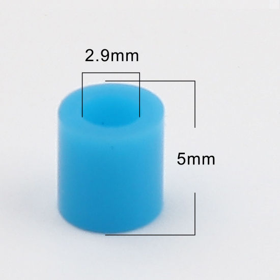 Image de Perles en Acrylique Poney Bubblegum Colonne Bleu 5mm x 5mm, Trou: env. 2.9mm, 2000 Pcs