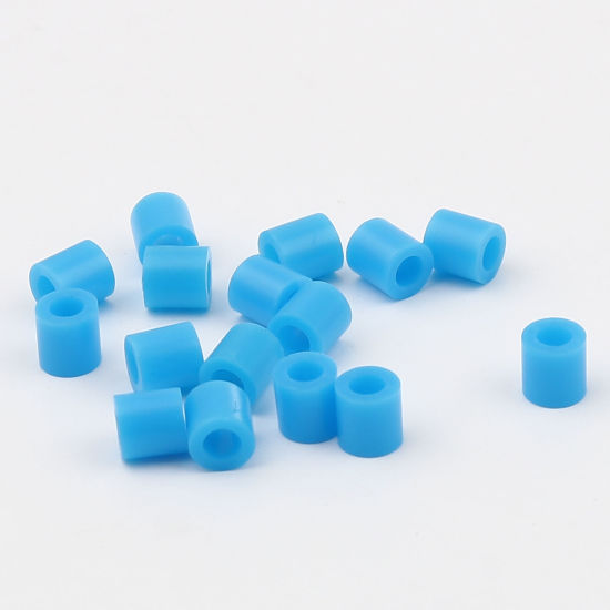 Image de Perles en Acrylique Poney Bubblegum Colonne Bleu 5mm x 5mm, Trou: env. 2.9mm, 2000 Pcs
