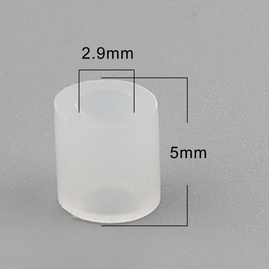 Immagine di Acrilato Perline Cilindrico Bianco Baglie nel buio Circa 5mm x 5mm, Foro: Circa 2.6mm, 2000 Pz