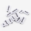 Picture of Acrylic Beads Rectangle Black & White Mixed English Vocabulary Pattern About 24mm x 10mm - 12mm x 10mm, Hole: Approx 3mm, 100 PCs