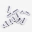 Picture of Acrylic Beads Rectangle Black & White Mixed English Vocabulary Pattern About 24mm x 10mm - 12mm x 10mm, Hole: Approx 3mm, 100 PCs