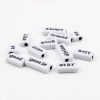 Picture of Acrylic Beads Rectangle Black & White Mixed English Vocabulary Pattern About 24mm x 10mm - 12mm x 10mm, Hole: Approx 3mm, 100 PCs
