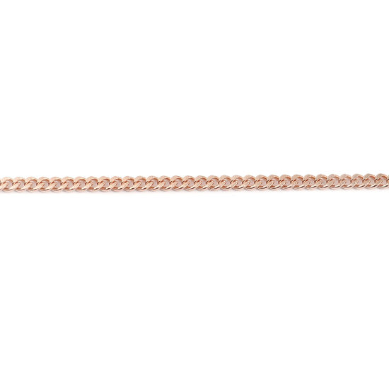 Picture of 1 Piece Vacuum Plating 304 Stainless Steel Curb Link Chain Necklace For DIY Jewelry Making Rose Gold 60cm(23 5/8") long