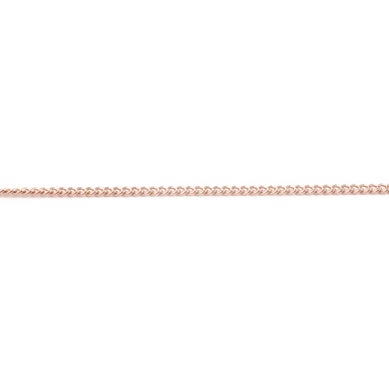 Picture of 304 Stainless Steel Curb Link Chain Necklace For DIY Jewelry Making Rose Gold 45cm(17 6/8") long, 1 Piece