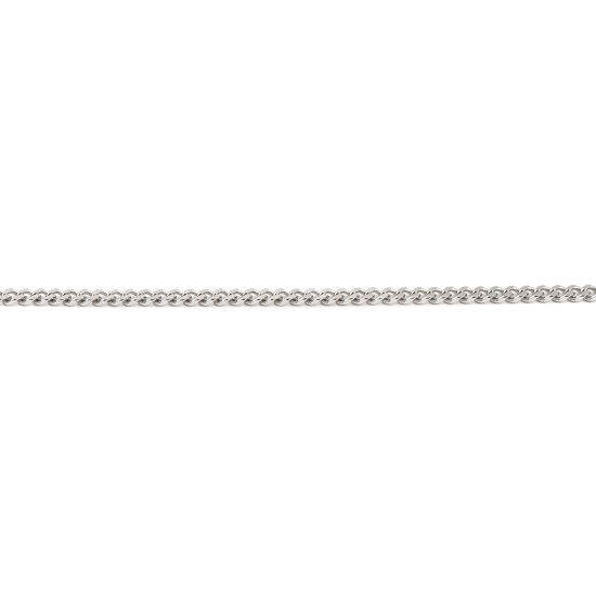 Picture of 304 Stainless Steel Curb Link Chain Necklace For DIY Jewelry Making Silver Tone 60cm(23 5/8") long, 1 Piece