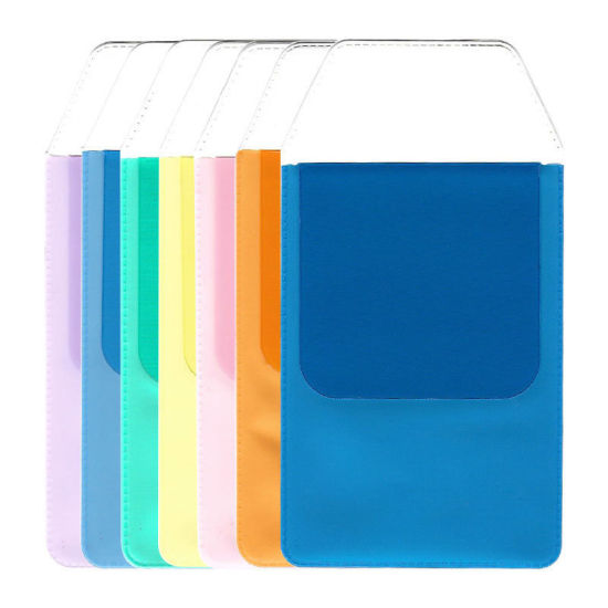 Picture of PVC Leak-Proof Pen Holder Pouch Pocket Protectors For Hospital School Office Blue Frosted 1 Piece