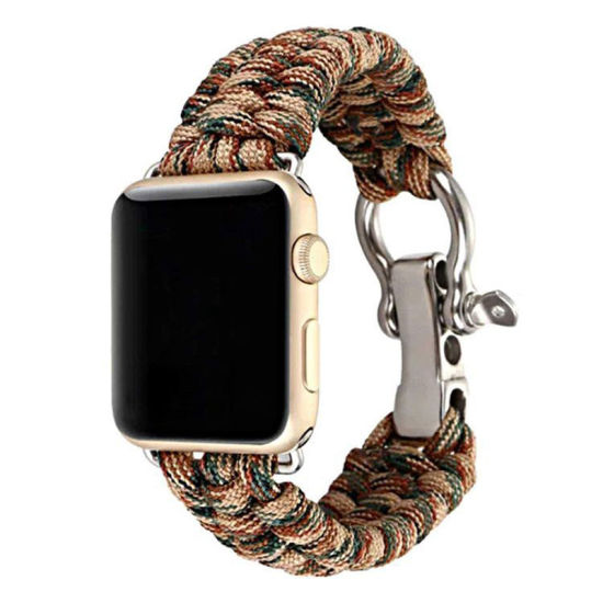 Picture of Stainless Steel & Nylon For 38mm/40mm/42mm/44mm Apple iwatch Watch Bands For Watch Face Army Green Camouflage 18cm - 16cm long, 1 Piece