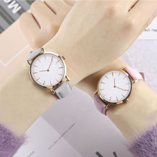 Picture of PU Leather Quartz Wrist Watches Pink With Battery 23cm(9") long, 1 Piece