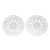 Picture of 304 Stainless Steel Filigree Stamping Embellishments Findings, Round Silver Tone, Flower Hollow Carved 4.6cm(1 6/8") Dia, 10 PCs