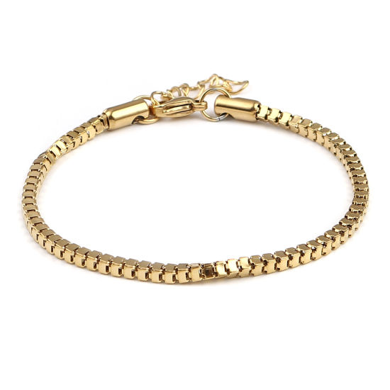 Picture of 1 Piece Vacuum Plating 304 Stainless Steel Stylish Bracelets Gold Plated 17cm(6 6/8") long