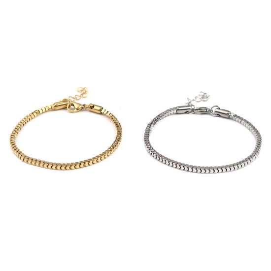 Picture of 1 Piece Vacuum Plating 304 Stainless Steel Stylish Bracelets Gold Plated 17cm(6 6/8") long