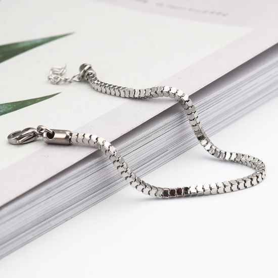 Picture of 304 Stainless Steel Stylish Bracelets Silver Tone 17cm(6 6/8") long, 1 Piece