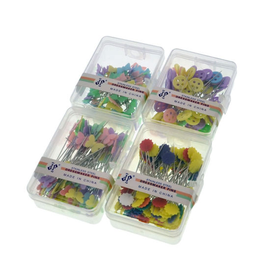 Picture of 1 Box ( 100 PCs/Box) Steel Sewing Positioning Pin Button At Random Color 45mm